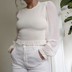 Wilfred white Lilith size small long sleeve blouse